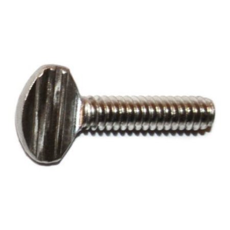 Thumb Screw, #10-24 Thread Size, Spade, Stainless Steel, 3/4 In Lg, 8 PK